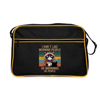 Je déteste les gens du matin et les matins et les gens chat - Sac Retro - noir/or - Devant