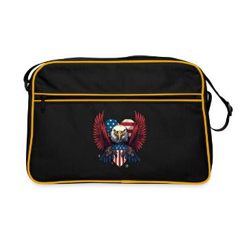 America Heraldic Animal Eagle Flag USA - Sac Retro - noir/or - Devant