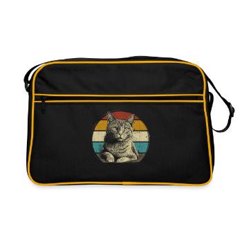 Retro Cat Kitten - Retro Bag - black/gold - Front