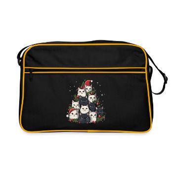 Arbre de Noël chats chat arbre chaton cadeau - Sac Retro - noir/or - Devant