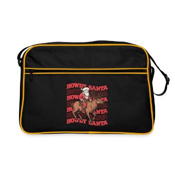 Salut Père Noël Cowboy Western - Sac Retro - noir/or - Devant