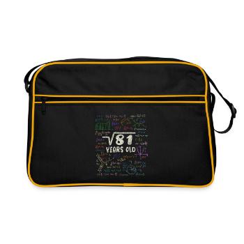 Racine de 81 = 9e anniversaire - cadeau - Sac Retro - noir/or - Devant
