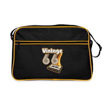 Born 1966 1966 birthday gift vintage - Retro Bag - black/gold - Front