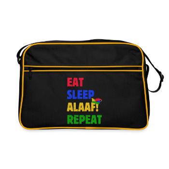 Eat Sleep Alaaf Repeat - Carnival - Saying - Retro Bag - black/gold - Front