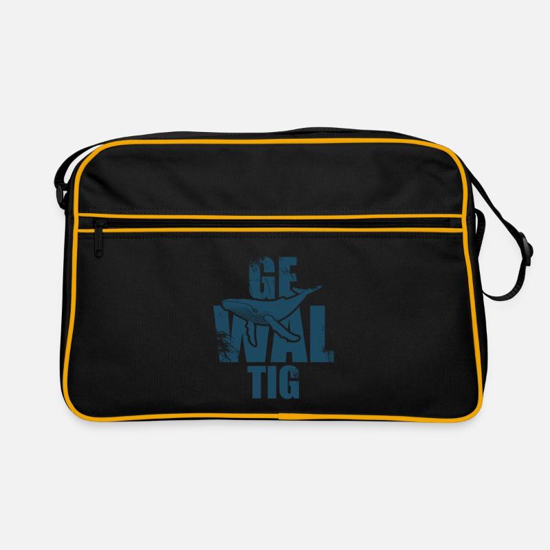 Gewaltig Wal - Buckelwal - Meeressäuger - Geschenk Retro Tasche