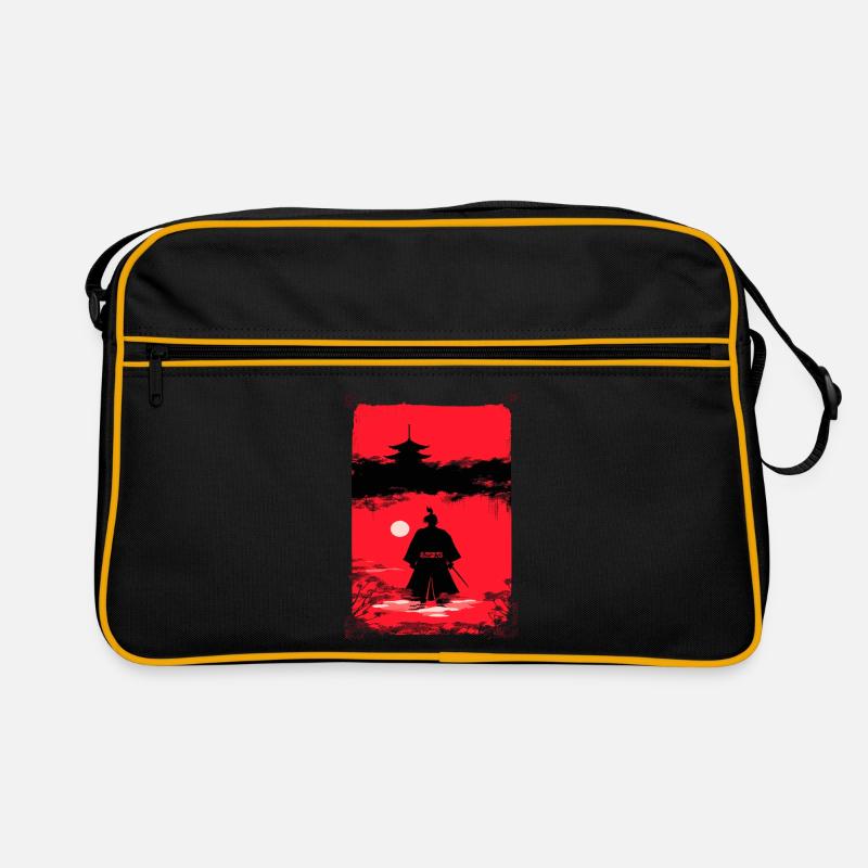 Samurai in the moonlight Retro Bag