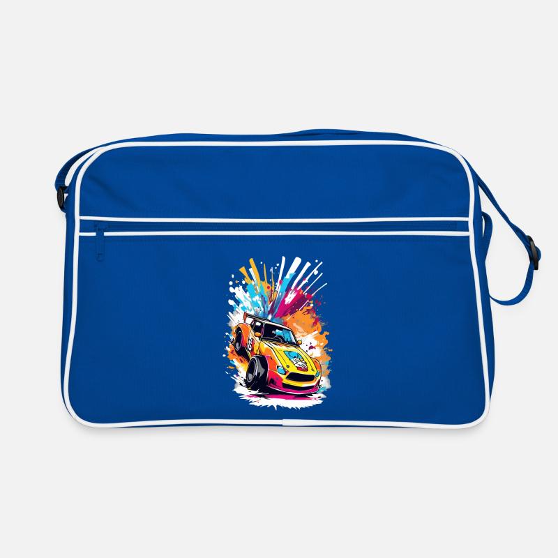 Retro Drift Car - Vivid Racing Splash Art Retro Bag