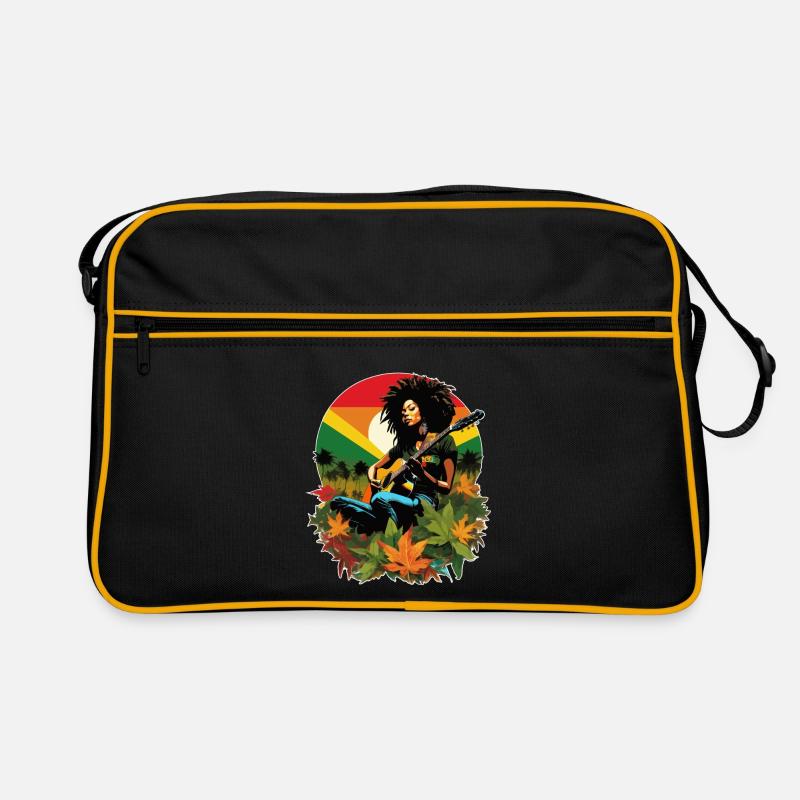 Guitariste rastafari dans le style reggae Sac Retro