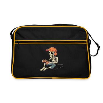 Squelette Halloween Gamer Gaming Garçon Enfants Garçon - Sac Retro - noir/or - Devant