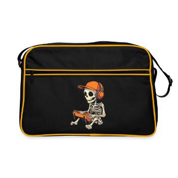 Squelette Halloween Gamer Gaming Garçon Enfants Garçon - Sac Retro - noir/or - Devant
