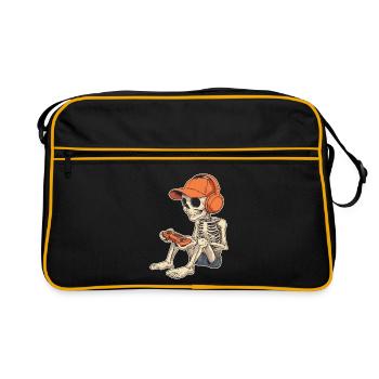 Squelette Halloween Gamer Gaming Garçon Enfants Garçon - Sac Retro - noir/or - Devant