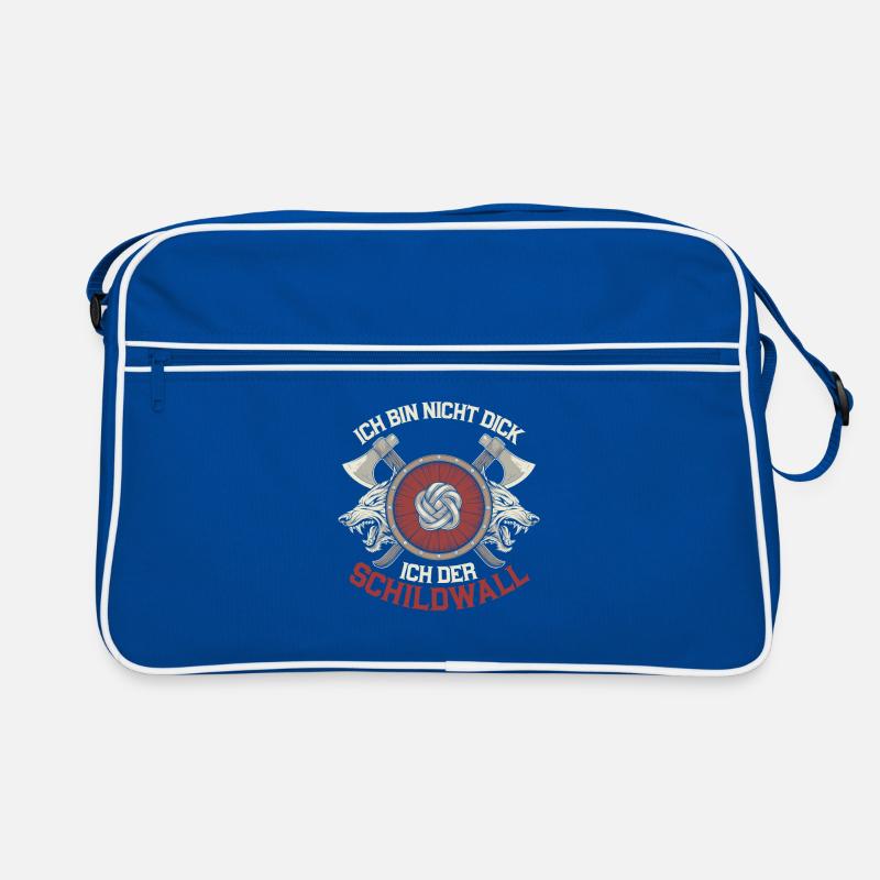 Ich bin nicht dick ich bin der Schildwall Wikinger Retro Tasche