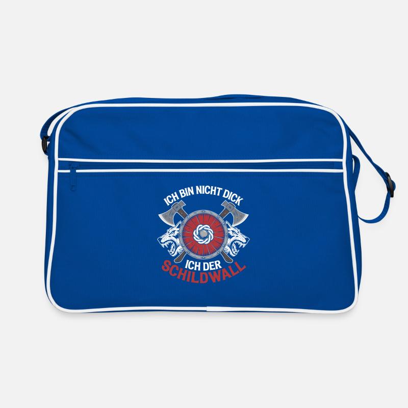 Ich bin nicht dick ich bin der Schildwall Wikinger Retro Tasche