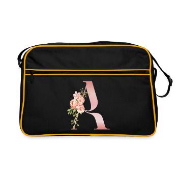 Monogramme A Florale Pastel - Sac Retro - noir/or - Devant