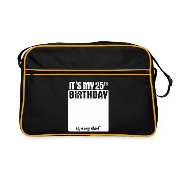 C’est mon anniversaire - 25 ans - signe - Sac Retro - noir/or - Devant