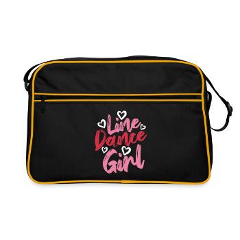 Linedance Girl - Linedancing Countrymusic - Retro Tasche - Schwarz/Gold - Vorne
