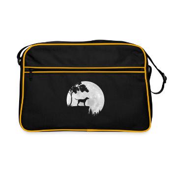 Pleine Lune - Nuit - Weimaraner Silhouette de Chien - Sac Retro - noir/or - Devant