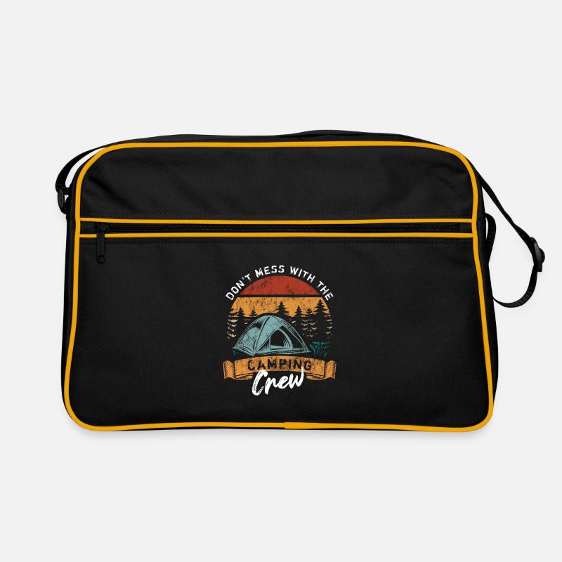 Don't mess with the Camping Crew - Retro Tasche - Schwarz/Gold
