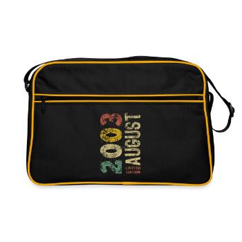 Limited Edition August 2003 Geburtstag - Geschenk - Retro Tasche - Schwarz/Gold - Vorne