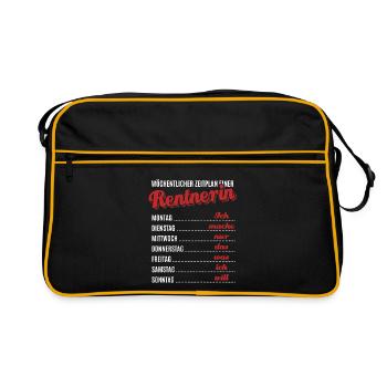 Wöchentlicher Zeitplan einer Rentnerin - Rente - Retro Tasche - Schwarz/Gold - Vorne