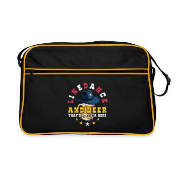 Linedance et bière - Country Fan - cadeau - Sac Retro - noir/or - Devant