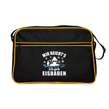 Mir reicht's ich geh Eisbaden - Eisbad Spruch - Retro Tasche - Schwarz/Gold - Vorne