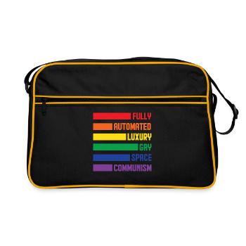 Fully Automated Luxury Gay Space Communism Lesbian - Retro Tasche - Schwarz/Gold - Vorne