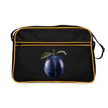 Brombeere Frucht Geschenk - Retro Tasche - Schwarz/Gold - Vorne
