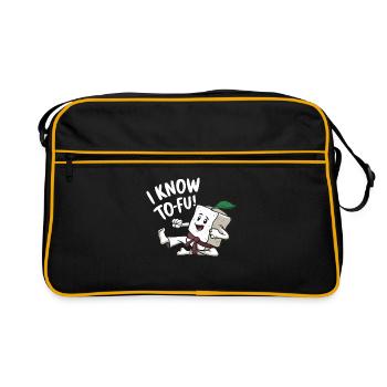 Tofu Lustiges - Retro Tasche - Schwarz/Gold - Vorne