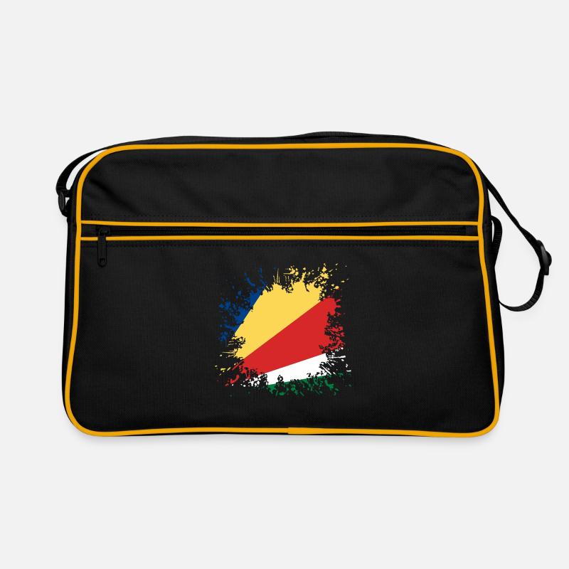 Drapeau des Seychelles Éclaboussure de peinture Sac Retro
