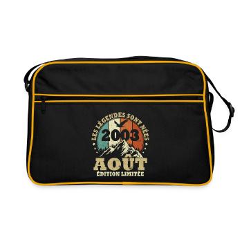 Vintage août 2003 vintage cadeau anniversaire - Sac Retro - noir/or - Devant