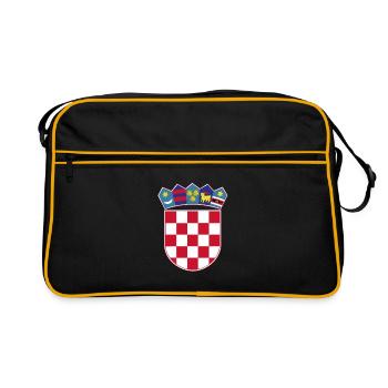 Armoiries de Moja Domovina Croatie - Sac Retro - noir/or - Devant