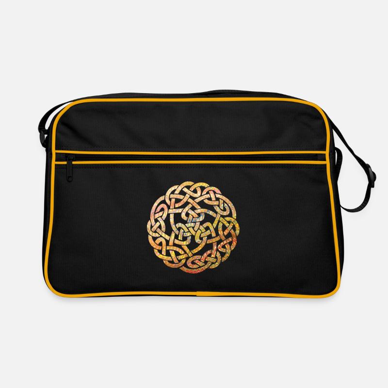 keltischer knoten 5 e 37 - Retro Tasche - Schwarz/Gold