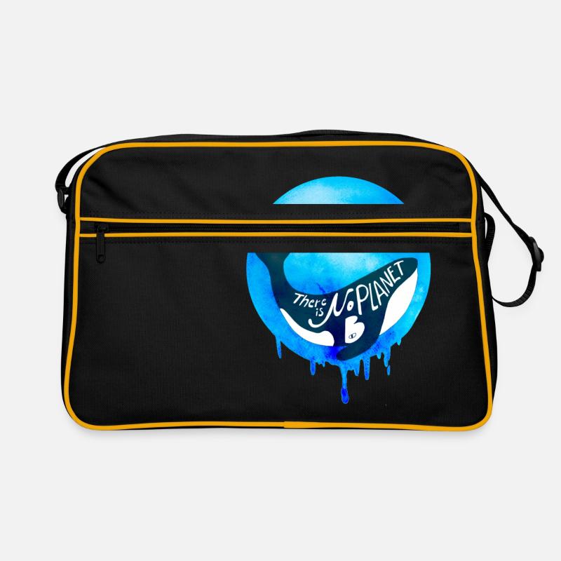 Orca Wal Naturschutz Tierliebe Geschenk - Retro Tasche - Schwarz/Gold