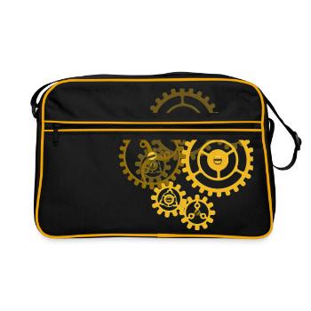 Toothed steampunk - Retro Bag - black/gold - Front