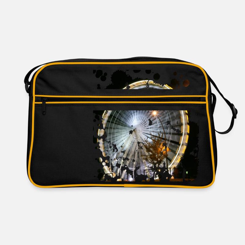 Auf der Kirmes ist das Riesenrad ein highlight Retro Tasche