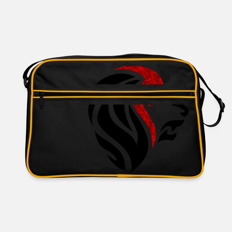 Schwarzer roter Löwe - Retro Tasche - Schwarz/Gold