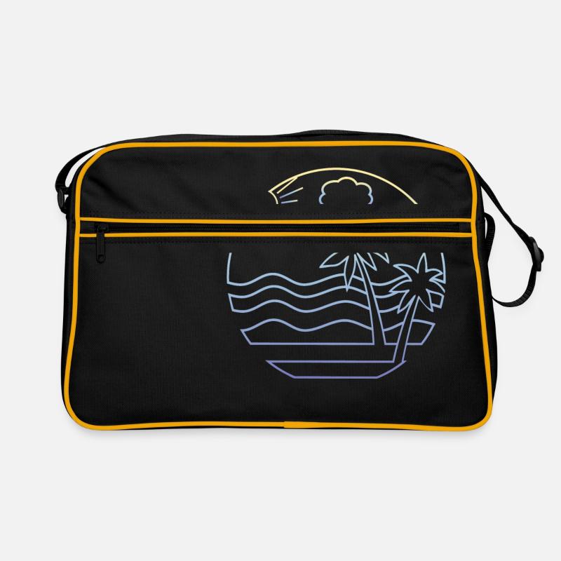 Strand - Retro Tasche - Schwarz/Gold
