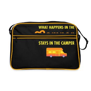 What Happens In The Camper Stays In The Camper - Sac Retro - noir/or - Devant