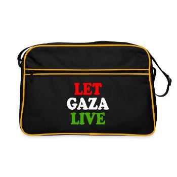 Let gaza live - Sac Retro - noir/or - Devant