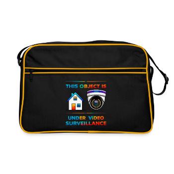 Gebäude Überwachung - Retro Tasche - Schwarz/Gold - Vorne