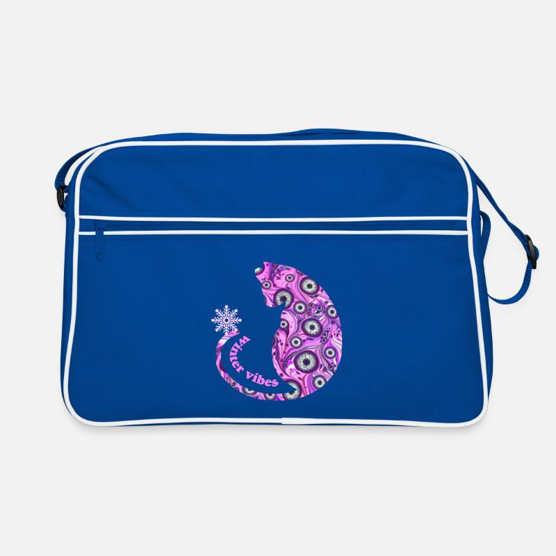 Cat with snowflake E 6 Retro Bag