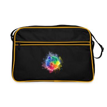 Farbenfrohe Kaleidoskop-Verschmelzung - Retro Tasche - Schwarz/Gold - Vorne