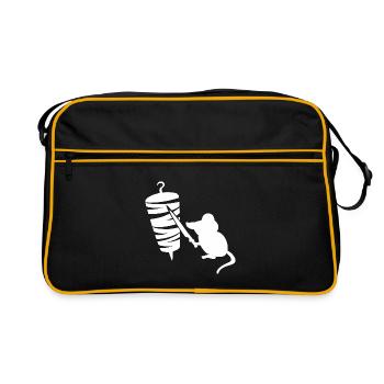Kebab Grill Maus - Retro Tasche - Schwarz/Gold - Vorne