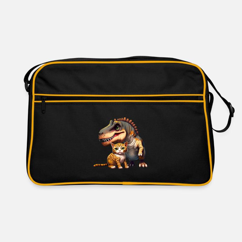 Cat cuddles with T-Rex Retro Bag