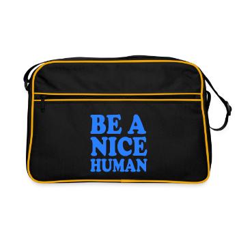 Be a nice human - Sac Retro - noir/or - Devant
