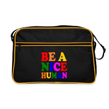 Be a nice human - Sac Retro - noir/or - Devant