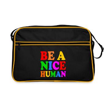 Be a nice human - Sac Retro - noir/or - Devant