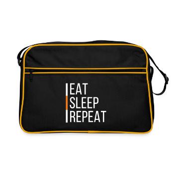 EAT SLEEP REPEAT - Sac Retro - noir/or - Devant