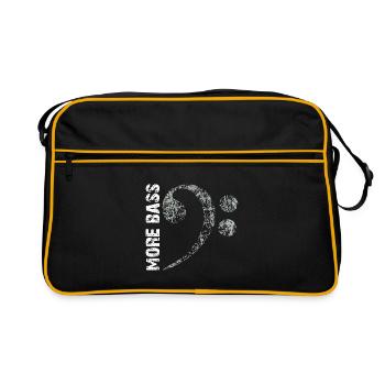 Plus de basses s’il vous plaît, grosse clé de fa - Sac Retro - noir/or - Devant